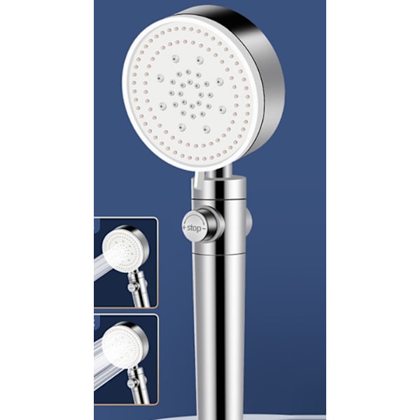 Silver Duschhuvud Tryckdusch Dusch Hem Badrum One Touch