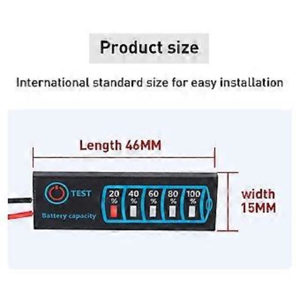 Universell LED-displaypanel Portabel DC5-30V 12V 24V Kapacitet Voltmeter Hållbar