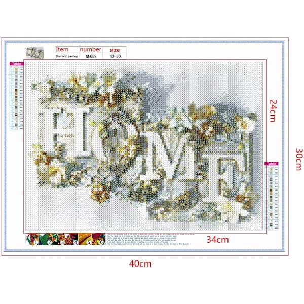 Gör-det-själv 5D Diamond Painting by Number Kit HOME Diamond Art Full Drill