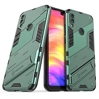 Slankt deksel for Redmi Note7 Støtsikkert tolags stativdeksel Green