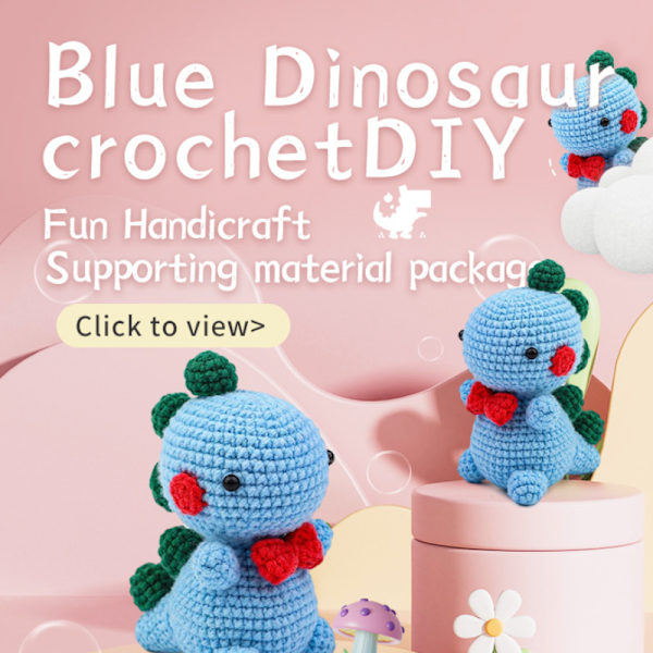 (Blue Bow Dinosaur) Virkningssats för nybörjare. Virksatser för barn a
