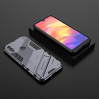 Slankt deksel for Redmi Note7 Støtsikkert tolags stativdeksel Grey