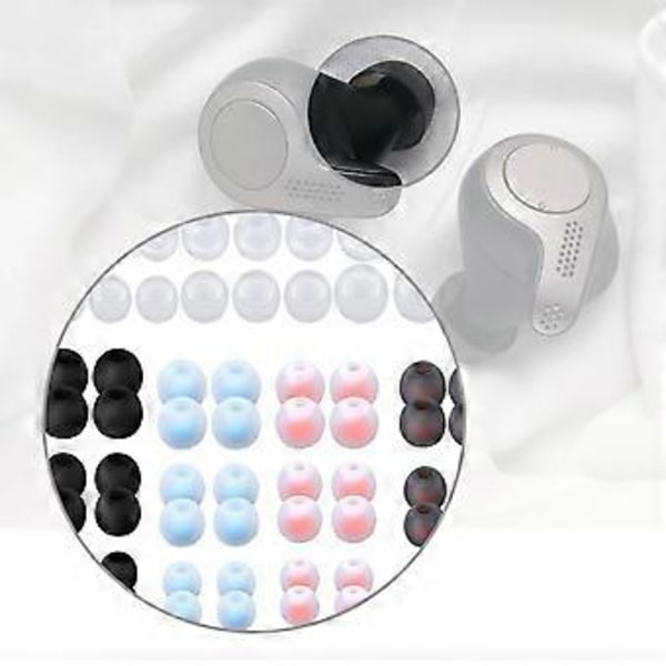 18 Par Udskiftnings Silikone Ørepropper Øre Tips Udskiftninger Nyd Bedre Lyd Lille/Medium/Stor til In-Ear Hovedtelefoner grå til rød transparant gray to red transpar