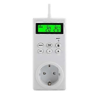 Termostat Timer Socket LCD Digital Temperaturkontroller Socket Outlet Med Timerbryter Sensor Probe Oppvarming Kjøling US