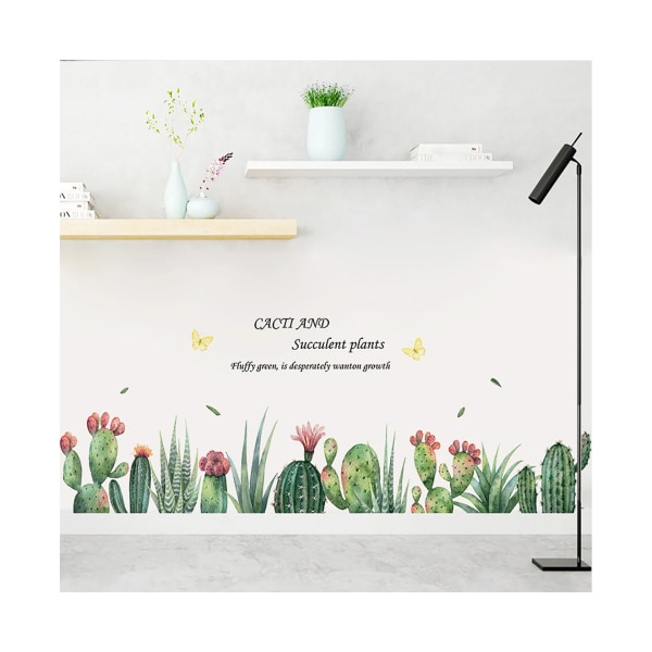 2st Cactus Succulent Baseboard Väggdekaler Vardagsrum Sovrum