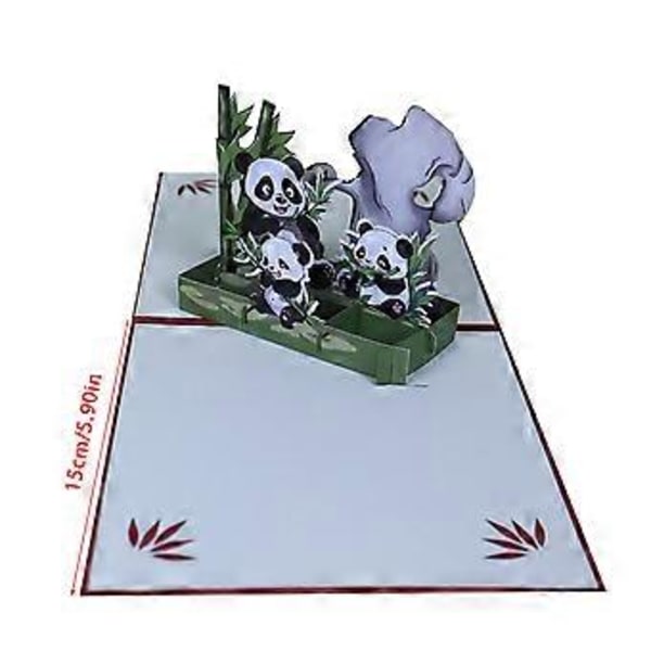 3D Panda Popup -onnittelukortti, Eläinaiheiset Panda-onnittelukortit, Panda Popup -kortti kirjekuorella ja viestillä useimpiin tilaisuuksiin