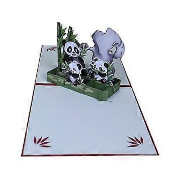 3D Panda Popup -onnittelukortti, Eläinaiheiset Panda-onnittelukortit, Panda Popup -kortti kirjekuorella ja viestillä useimpiin tilaisuuksiin