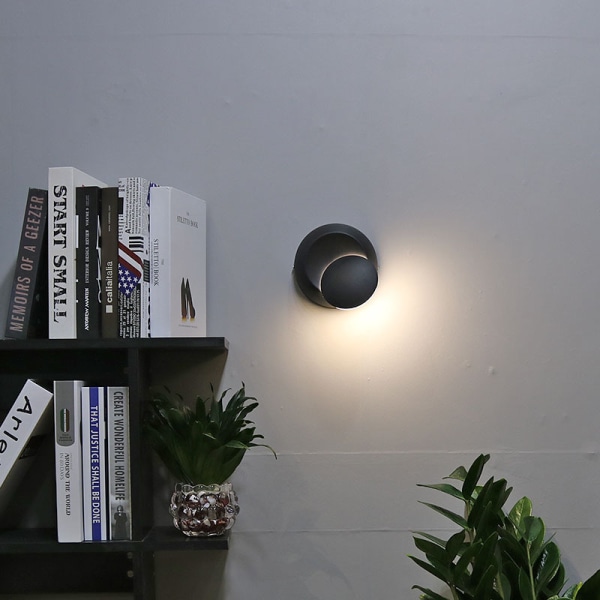 Paket med 1, Half Moon LED Wall Sconce 360 ​​??Degree Swivel Floor La