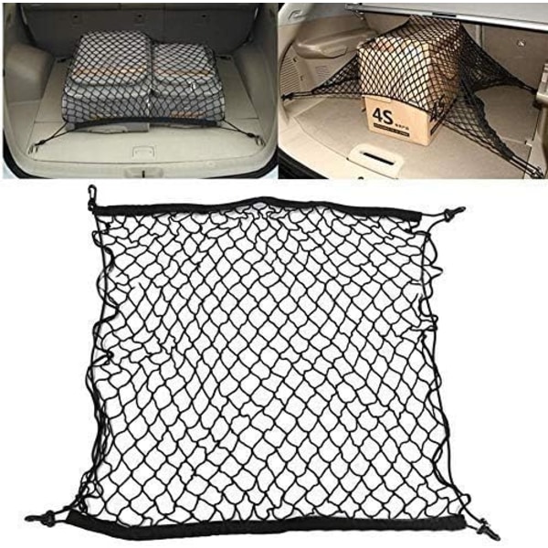 Mesh förvaringsnät, 70 * 70 cm bilförvaringsnät stretch elastisk lastbil