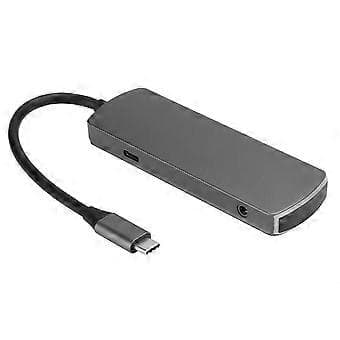 6-i-1 Multifunksjonell HD-dokkingstasjon Type C til HDMI USB3.1 HUB med PD-lading