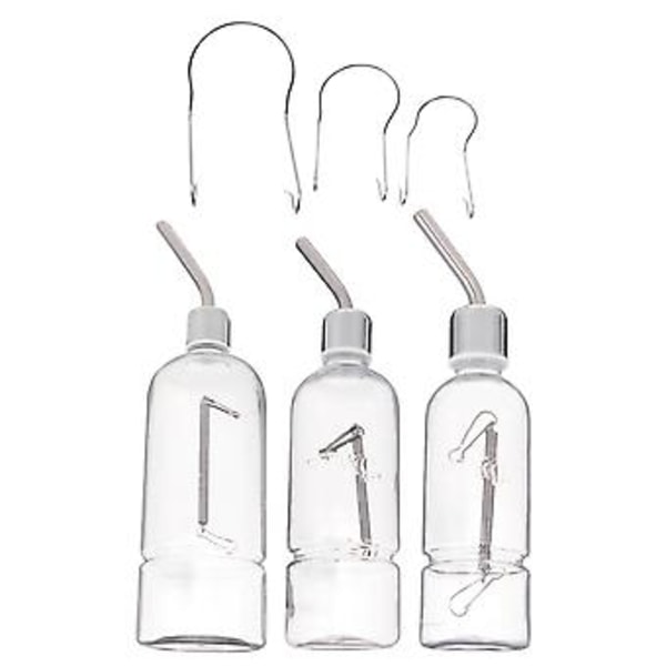 3-pack Hamstervattenflaska Automatisk Vattengivare (Silver, Transparent)