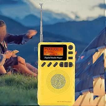 Mini lomme digital DAB+FM-radiostereo-mottaker digitalradio med leser MP3-spiller