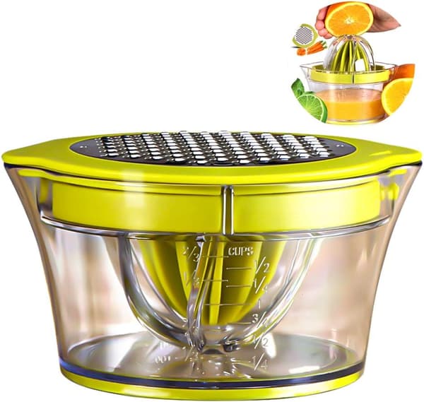 Multifunksjonell manuell juicer, 4-i-1 juicer for appelsiner, sitroner,