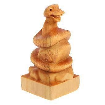 Trä Orm Staty Heminredning Khaki 7.00X3.20X3.20CM Realistisk Design 1-pack