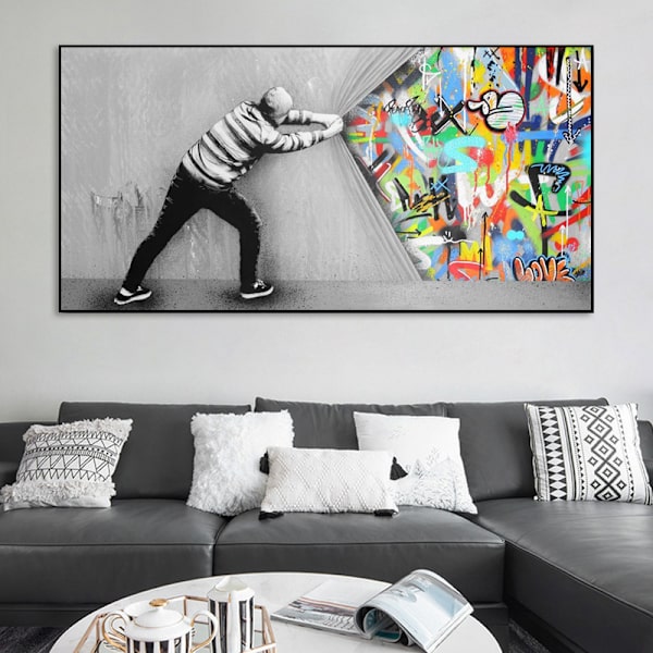 Graffiti Canvas Art Decor Verhon Takana Graffiti Taide Maalaus