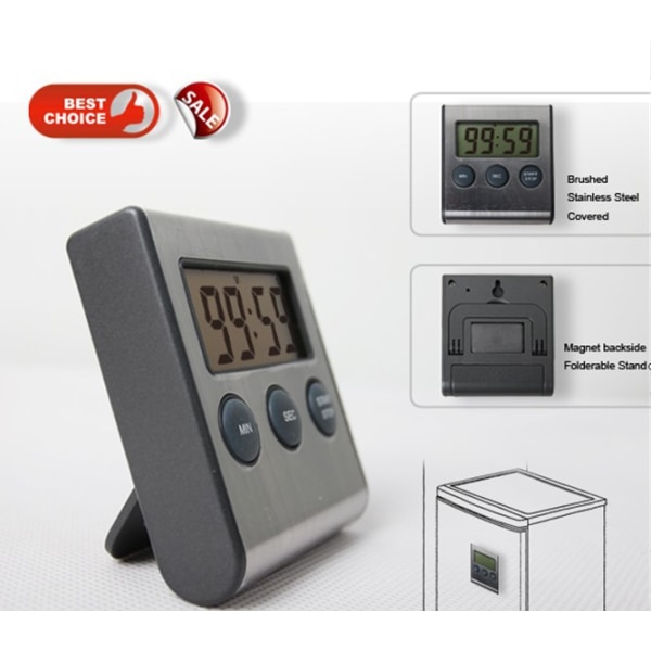 Digital timer rostfritt stål rostfritt stål (6,5 x 1,6 x 7 cm)