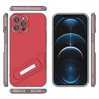 Støtsikkert Slim-deksel for iPhone 13 12 Pro Max med stativ Red