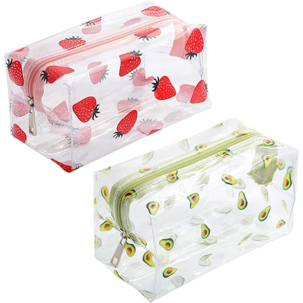 2-pack tecknad fruktformad case Avocado Strawberry Transp