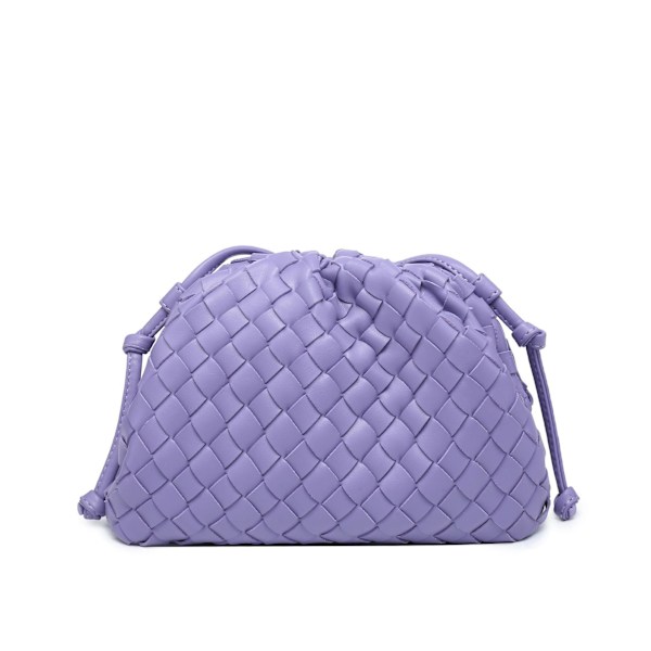 PU vævet sky taske crossbody taske, mini læder håndtaske, ferie-/fødselsdagsgave til mor, kone, venner, lilla Purple