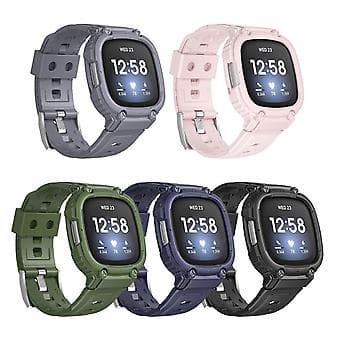 TPU-kellon ranneke Fitbit Versa 4 / 3 / Sense 2 / Sense 1 -kelloille Grey
