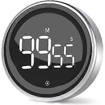 Køkken Timer Digital Timer med Stopursfunktion og Justerbart Lydniveau Tæller 7,9*3cm