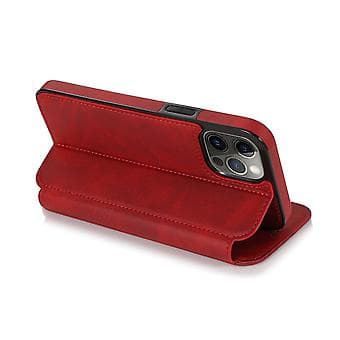 iPhone 12 Pro Max -kotelo, nahkainen lompakkokotelo Red