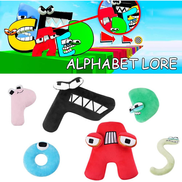 Plyschalfabetleksak, 20 cm F Alphabet Lore Plyschleksak, bokstavsdocka P