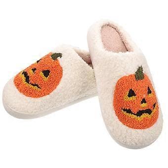 Halloween Hjemmesko Bløde Hjemmesko Græskarform Til Kvinder Indendørs Komfort 1 Par