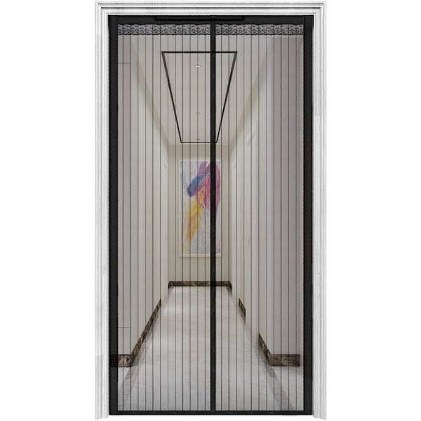 Magnetisk skärmdörr med Heavy Duty 32 Magnet Mesh Gardin, Passar