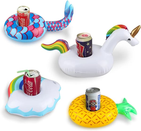 15-pack Uppblåsbara Pool-Kopphållare, Poolflottar med Mini Luftpump