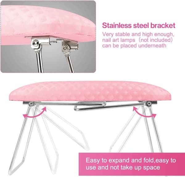 Manikyrkudde, (Rosa) Mikrofiberläder Nagelkudde Manikyr