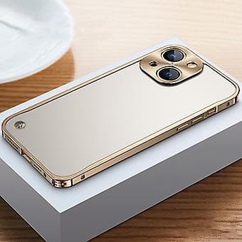 Metalramme Frosted PC-etui til iPhone 13 mini Gold