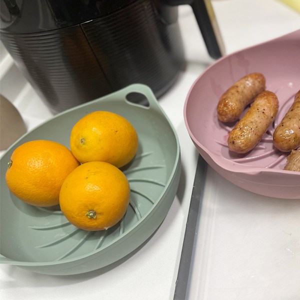 Air fryer -lisätarvikkeet, paksuuntunut silikoninen leivinpelti, uudet AirFryer-lisätarvikkeet, vihreä, pyöreä