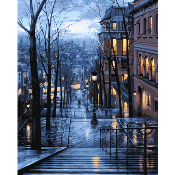 5D Diamantmaleri Urban Gade Arkitektonisk Landskab (9) Bric