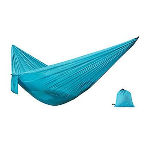 Bärbar Enkel Hängmatta med Rivtålig Nylon Hållbar Andningsbar Långvarig Enkel Användning för Utomhus (Himmelsblå)