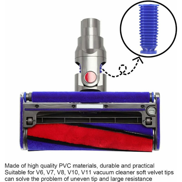 2 st mjuka plyschremsor slang kompatibel med Dyson V7 V8 V10 V11,