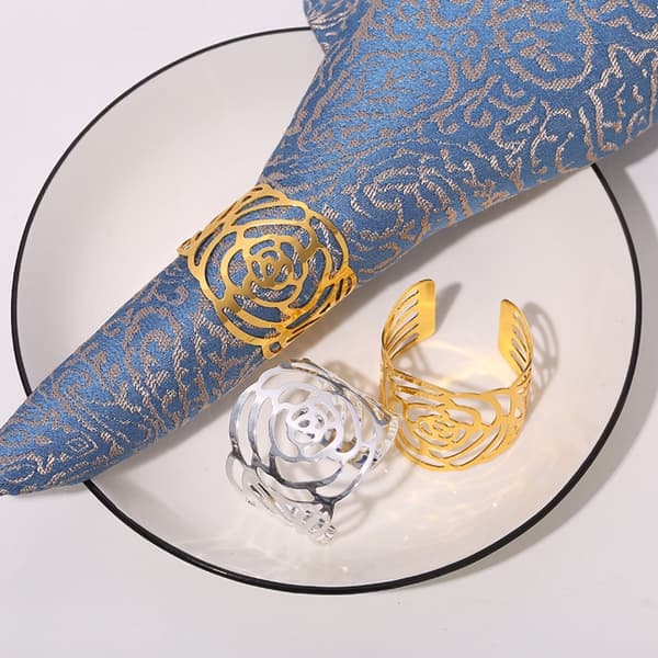 Guld Servietring 12 STK Jule Servietholder Servietring Serviet