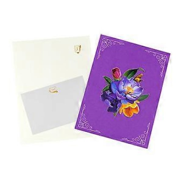 Elegante FloralS Buketter Lykønskningskort Popup Designs Boligtilbehør til Fødselsdagsdekoration og Enhver Lejlighed