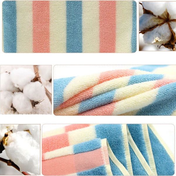 3-pack 13"x30" Supermjuk randig, vridfri bomullsansiktshand till