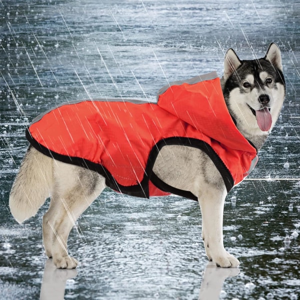 Regnkappa - Röd S 2 i 1 regnkappa för hund, lättviktshuva för hund Pe