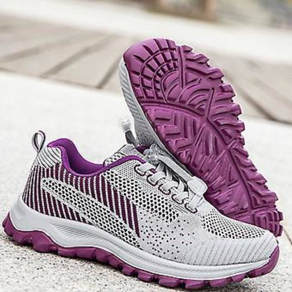 Damskor för löpning med andningsbart nät, halkfria sneakers för fitness, sport, gym, jogging, tennis (39 svart)
