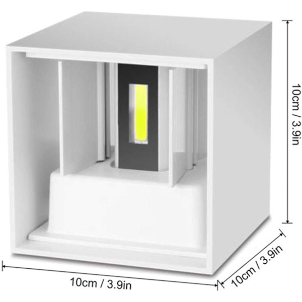 Vit 6W，1-pack LED inomhus utomhusvägglampa Modern utomhusvägg