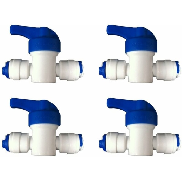 Vatten 4-pack Inline-kranventiler för 1/4 LDPE Kylskåp Frys Revers