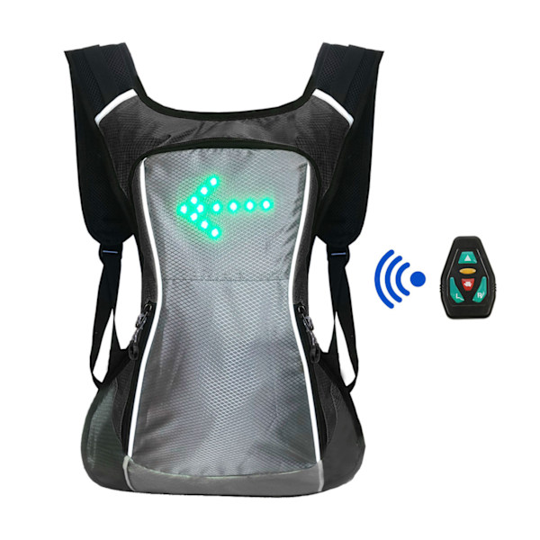 Cykelvest USB Genopladelig Reflekterende Rygsæk med LED Blink