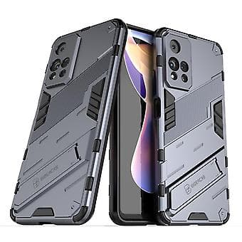 Slankt deksel for Redmi Note11 Pro 5G Støtsikkert tolags stativdeksel Grey