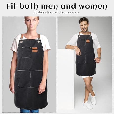 Kockförkläde för Män Kvinnor (Svart)
