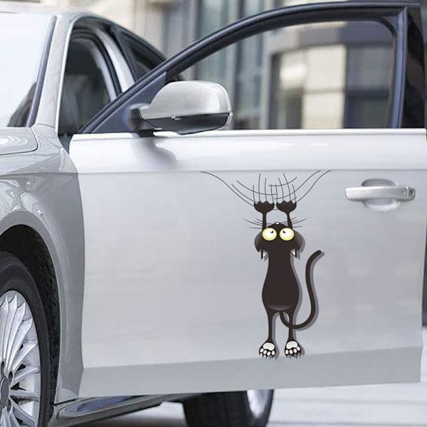 Cat Scratching Climbing Car Stickers and Decals Funny Cute Car Do
