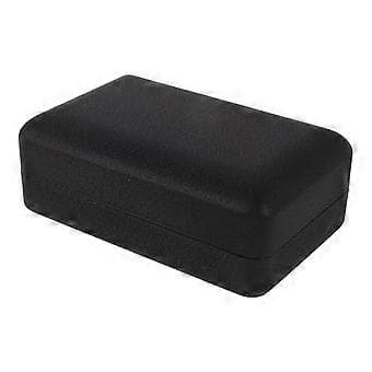 Litet smyckeskrin, bärbar smyckesorganisator för ringar, örhängen och accessoarer, resevänlig, rektangulär, svart, 1-pack