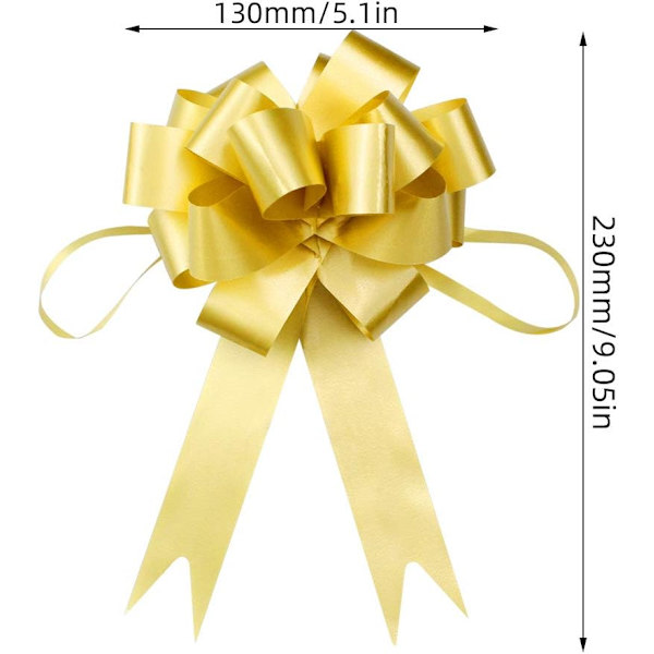 30 stycken automatiska rosetter (guld) Guldbandsbågar Bred banddragning
