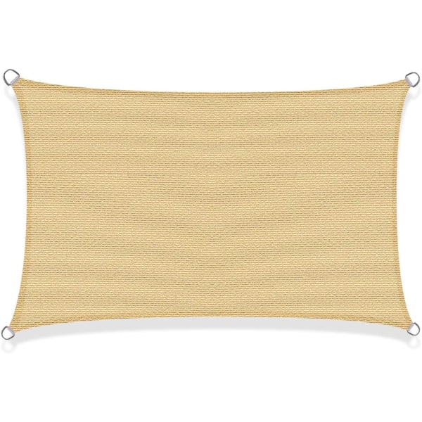 Rektangulär skärmsegel 2×2m (beige) skärmduk HDPE Andas C
